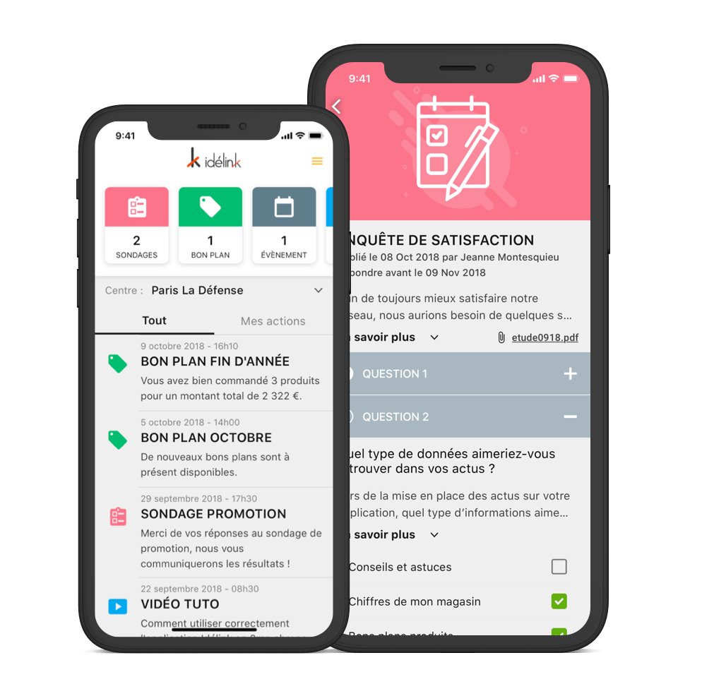 application mobile de la franchise